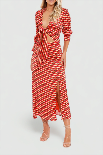 Hire Reign Off White Sleeved Knit Midi Dress | Dissh | GlamCorner