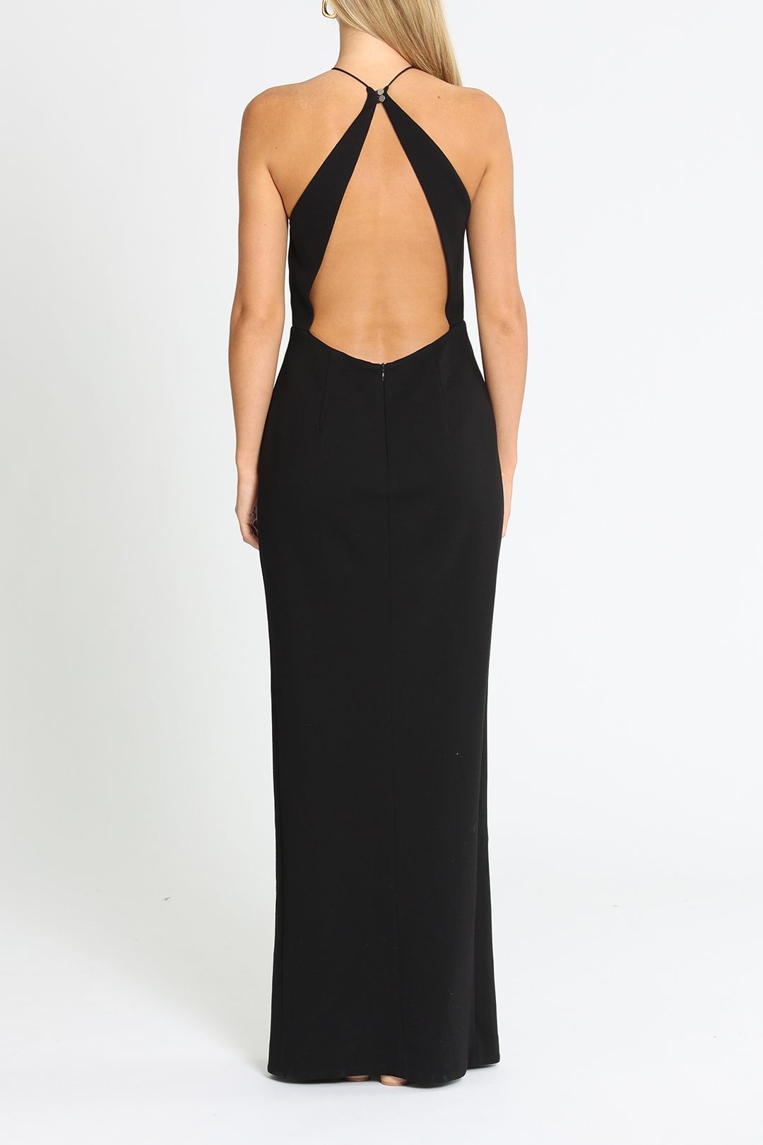Nicholas Rouleau Strap Gown Black Backless