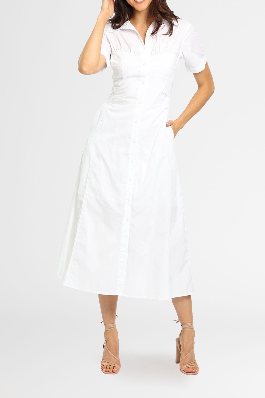 Nicholas Tenley Midi Dress White