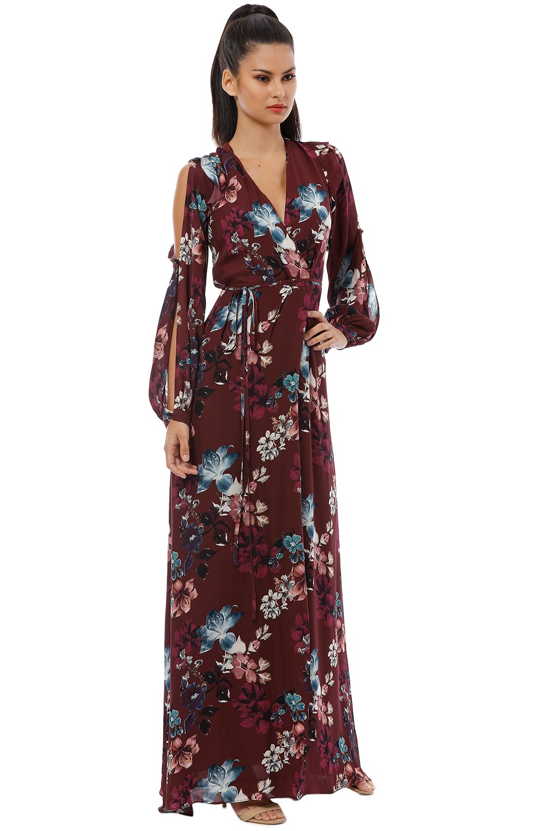 Nicholas burgundy sale floral dress