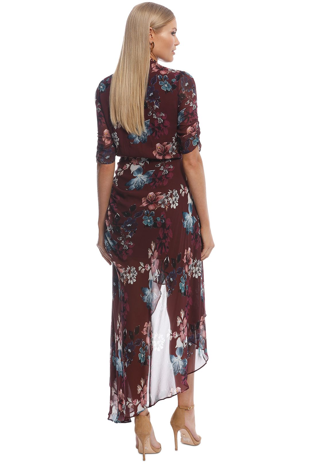 Nicholas burgundy floral discount dress