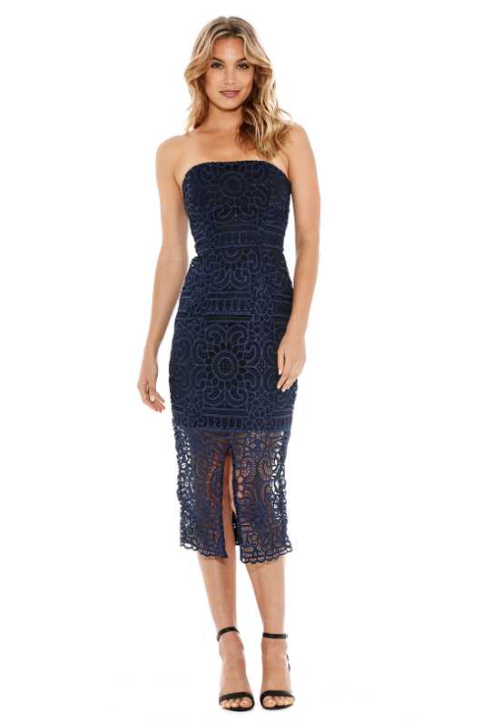 chinese dress ladies Tina Holly Couture TW024 Navy Corset Lace Glitter Mermaid Formal Dress