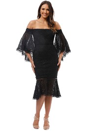 Nicholas the Label - Moroccan Tile Off Shoulder Dress - Black - Front