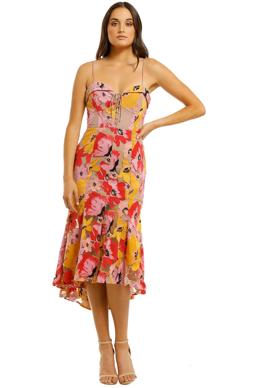 Nicholas floral drawstring dress clearance