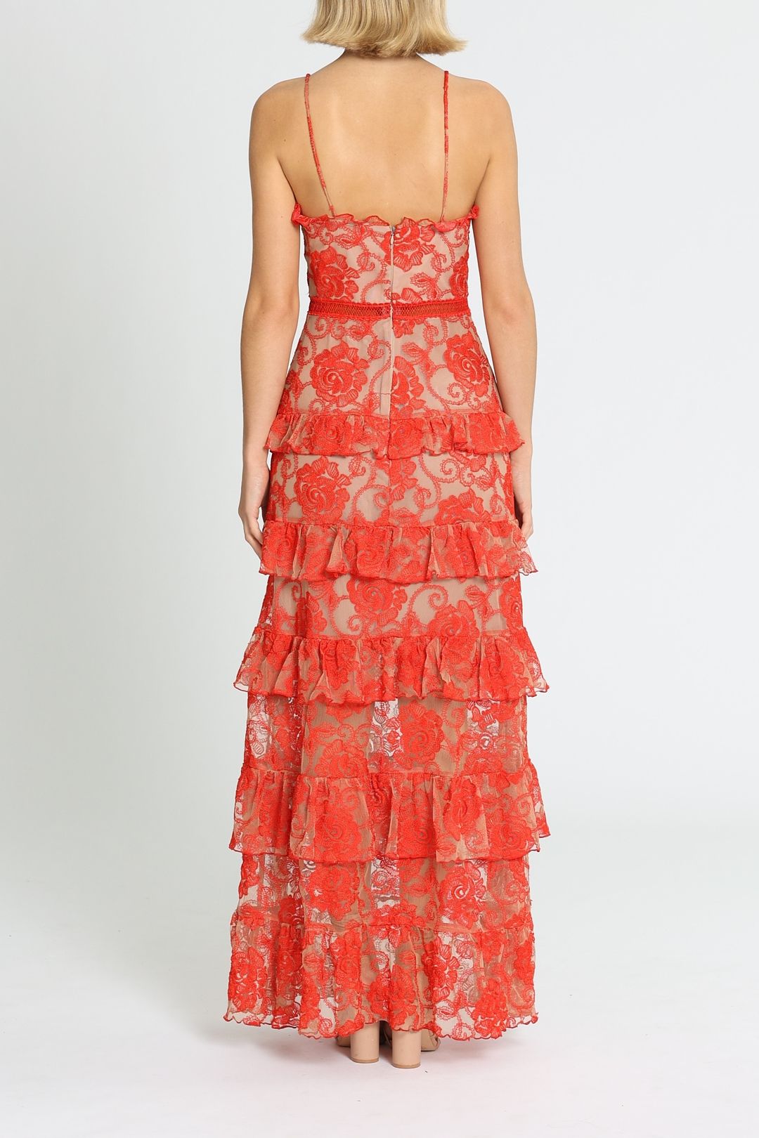 Rosie Lace Tiered Gown by Nicholas the Label for Rent