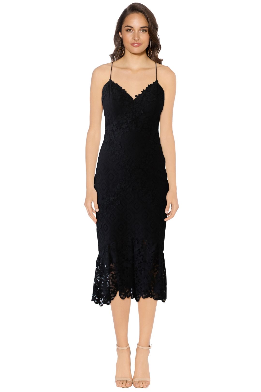 Nicole miller black lace dress discount
