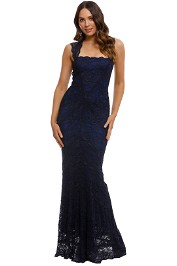 Nicole Miller - Zaria Lace Gown - Navy - Front