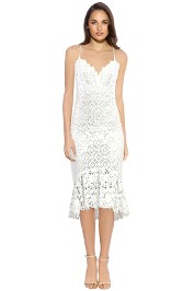 Nicole Miller Leila Lace Combo Dress - White - Front