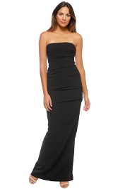 Nicole Miller Tick Strapless Gown - Black - Front