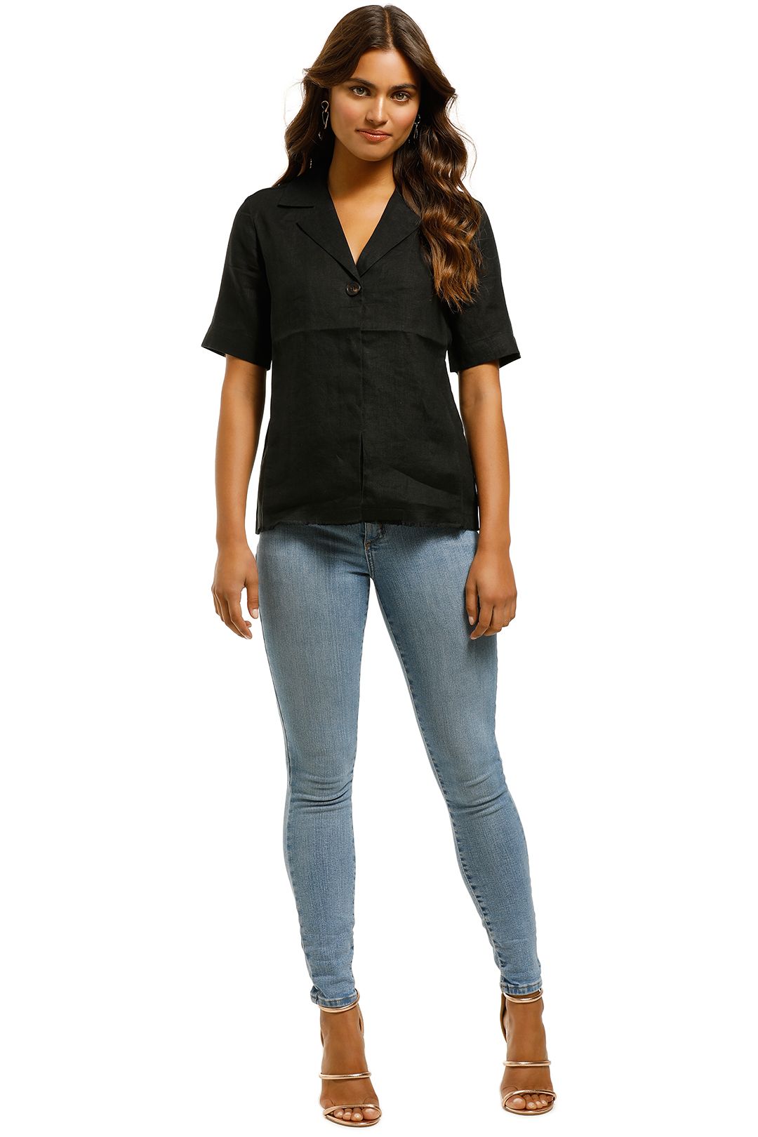 Nobody-Denim-Gallery-Shirt-Linen-Black-Front