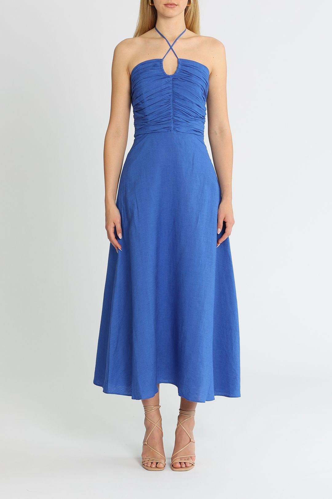 Nocturne Draped Linen Dress