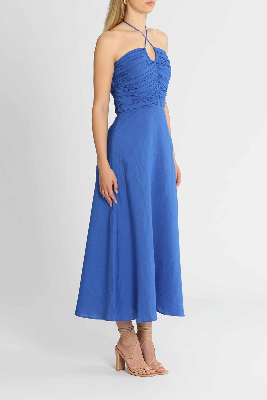 Hire Draped Linen Dress | Nocturne | GlamCorner