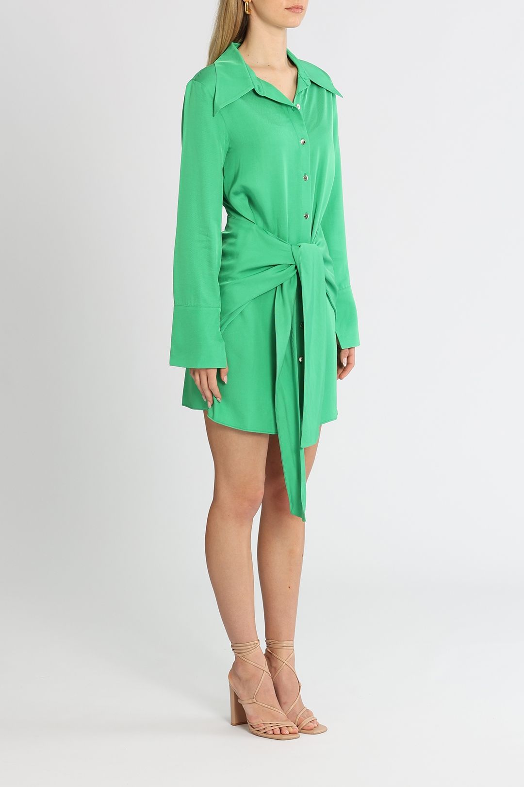 Nocturne Tied Shirt Dress Green