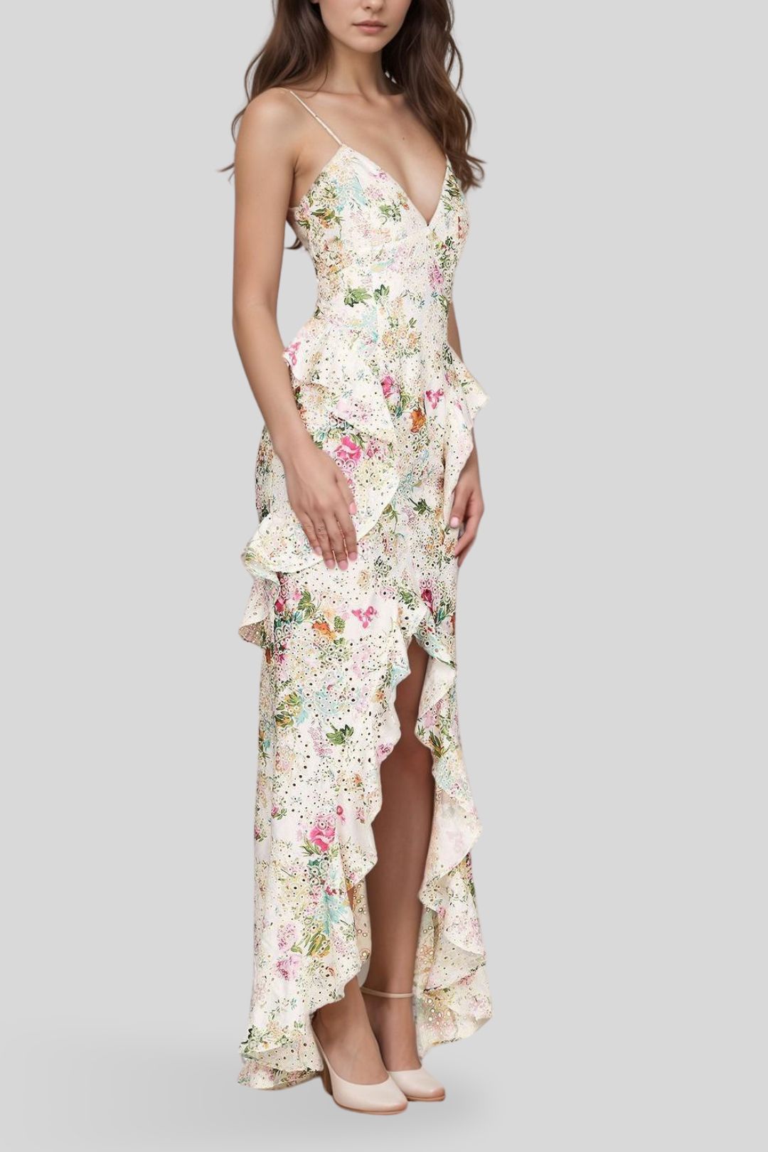 Nookie Darling Gown in Floral High Low