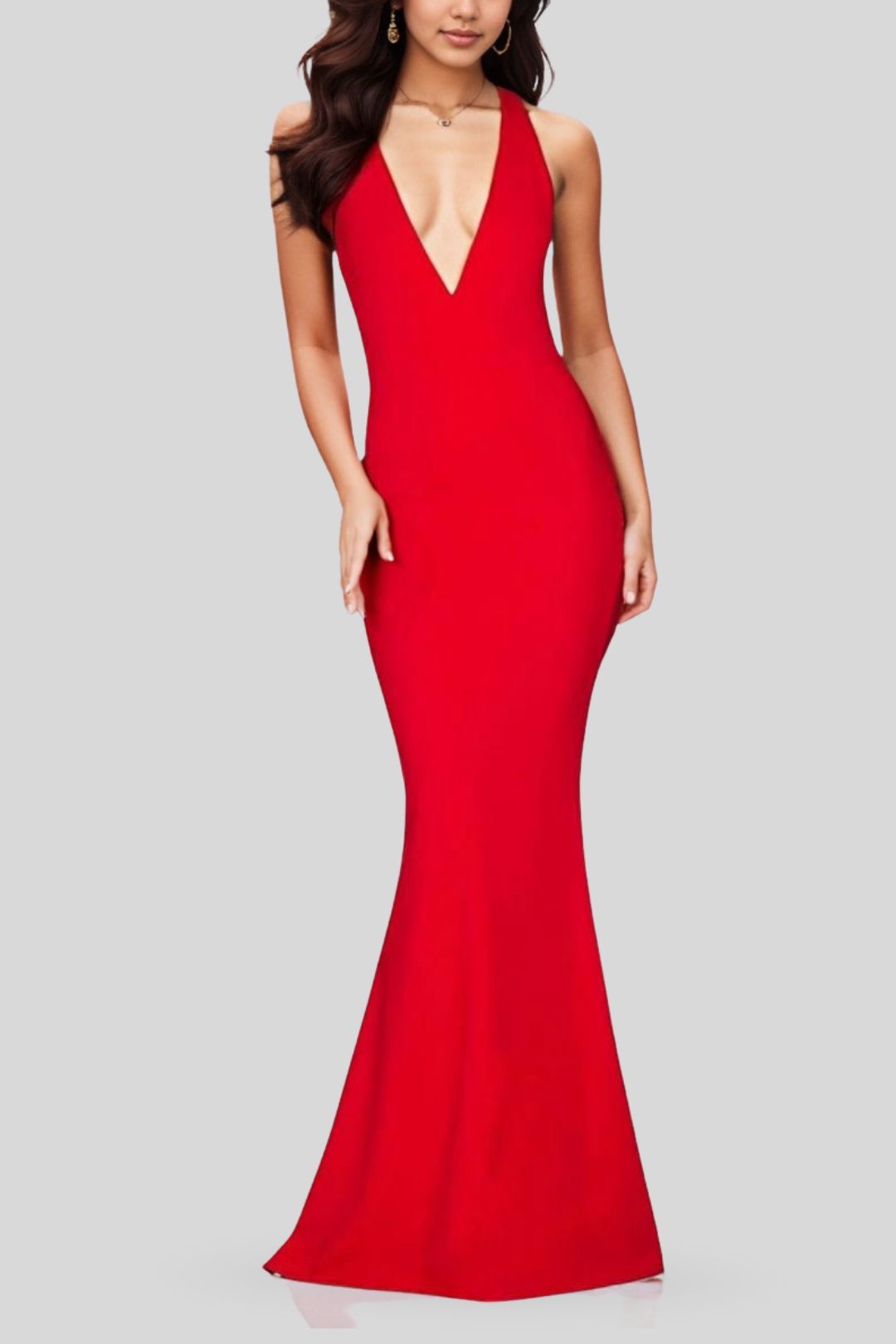 Hire Jasmine Halter Gown in Red Nookie GlamCorner