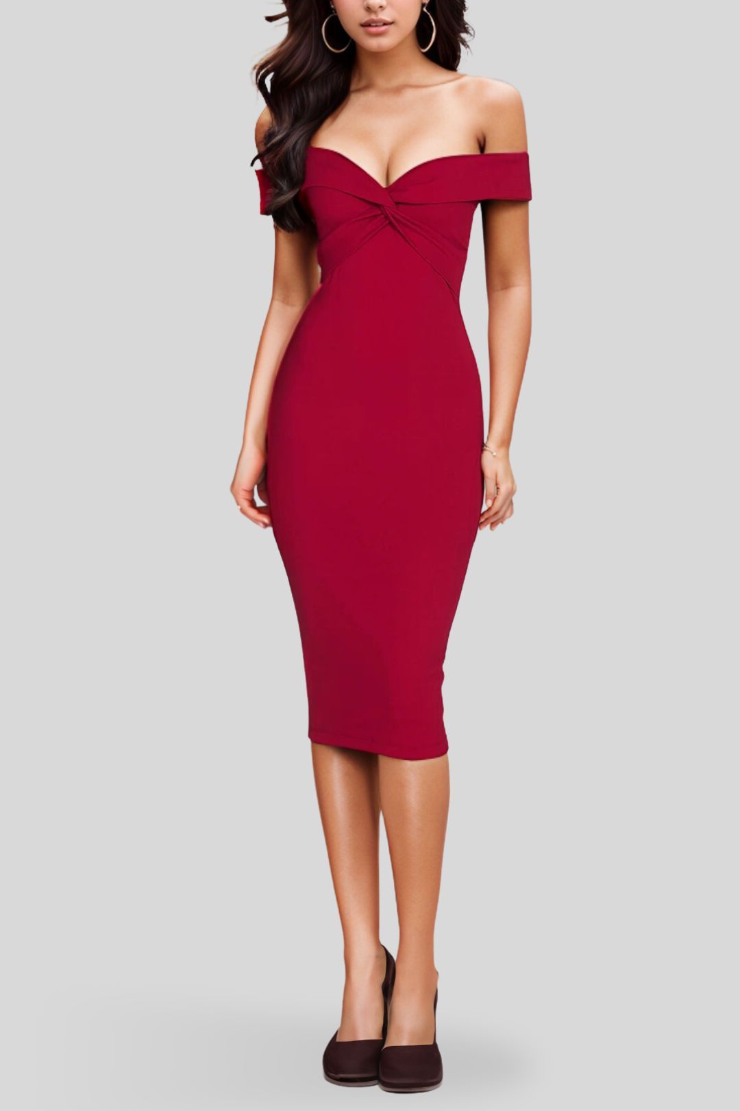 Nookie Dolly Midi Dress - Ruby 