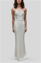 Nookie Sweetheart Sequin White Gown