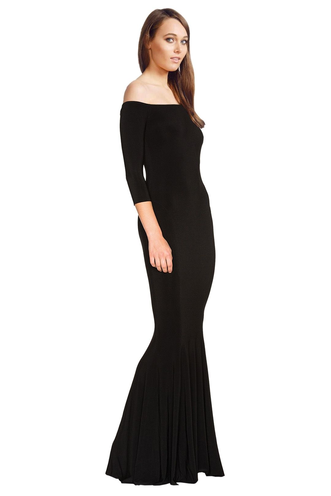 Black off the shoulder fishtail dress store