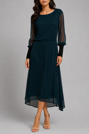 NU Denmark - Green Polkadot Midi Dress