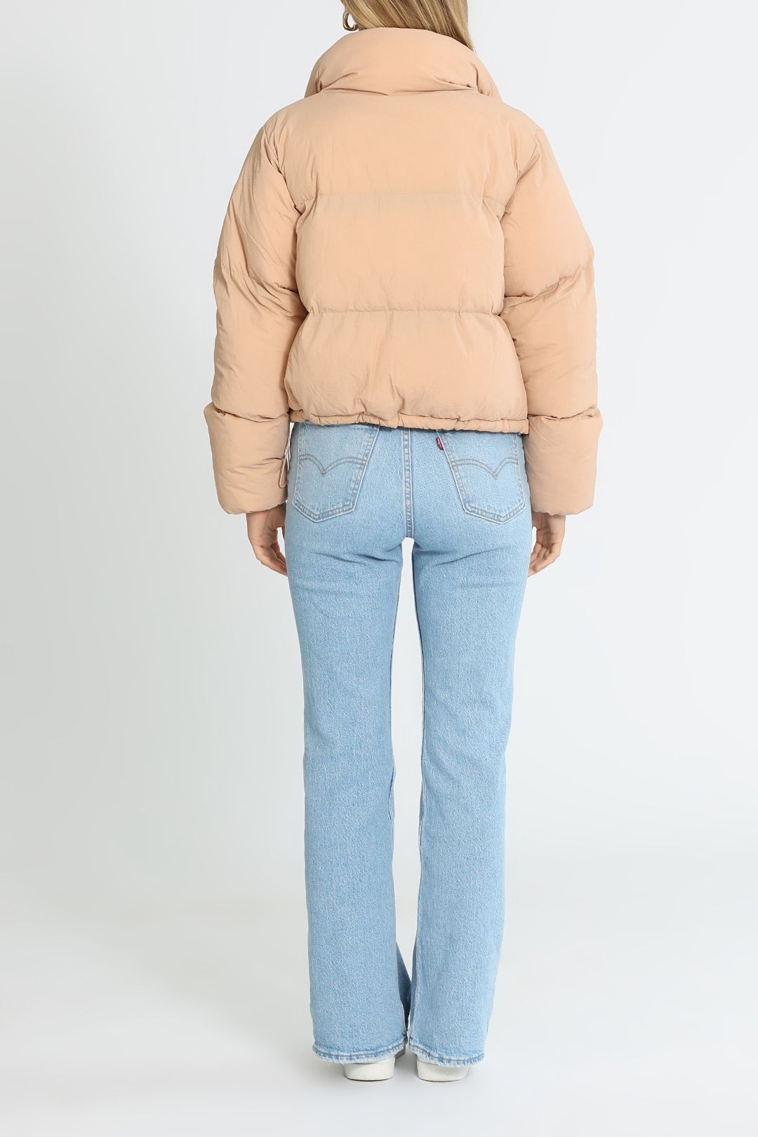 Nude Lucy Topher Puffer Jacket Desert Button Front