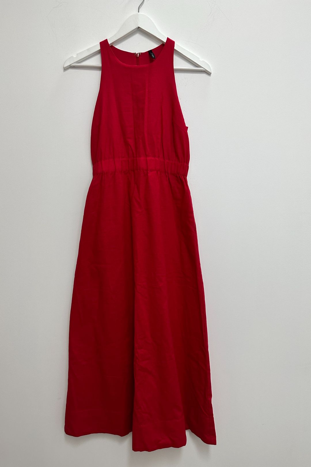 Odyssey Salerno Cinched Waist Midi Dress in Red