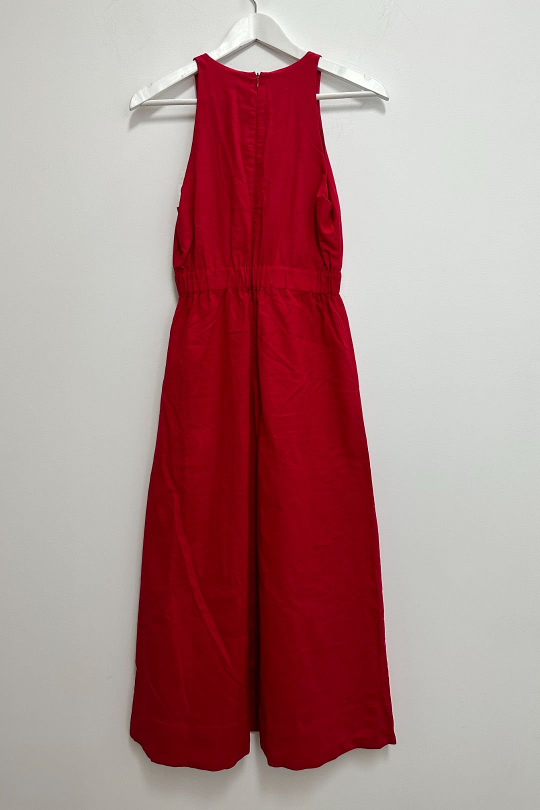 Odyssey Salerno Cinched Waist Midi Dress in Red