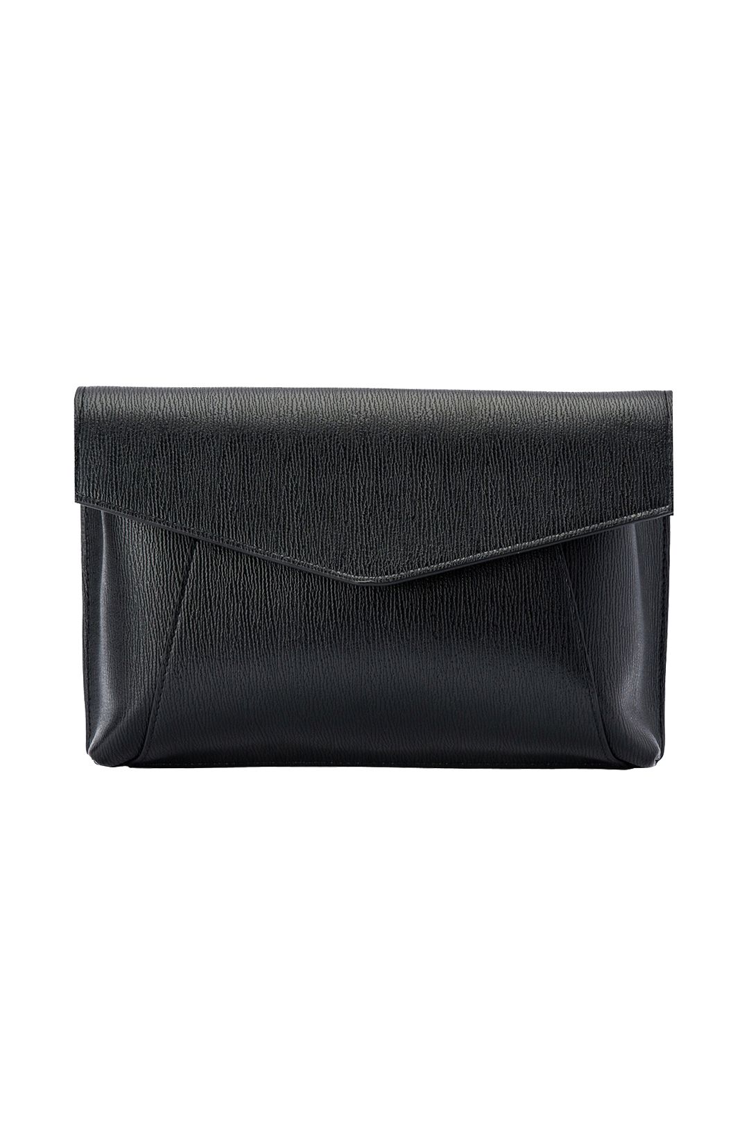 Andrea Wide Foldover Clutch in Black by Olga Berg for Rent