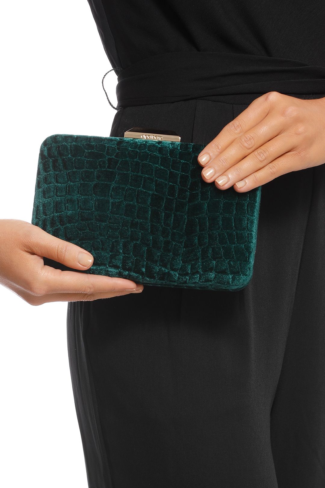 Green velvet new arrivals clutch bag