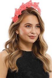 Olga Berg - Clare Floral Headband - Coral - Product