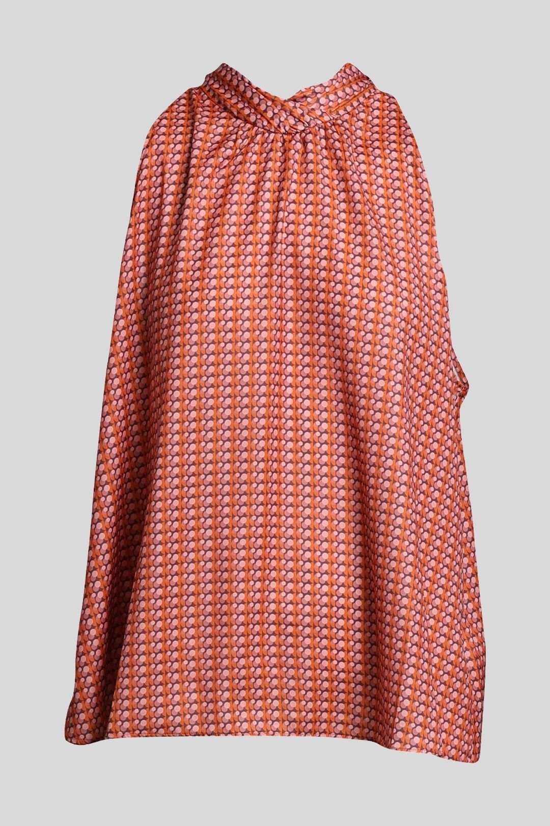 Orange Prismatic Print Sleeveless Top