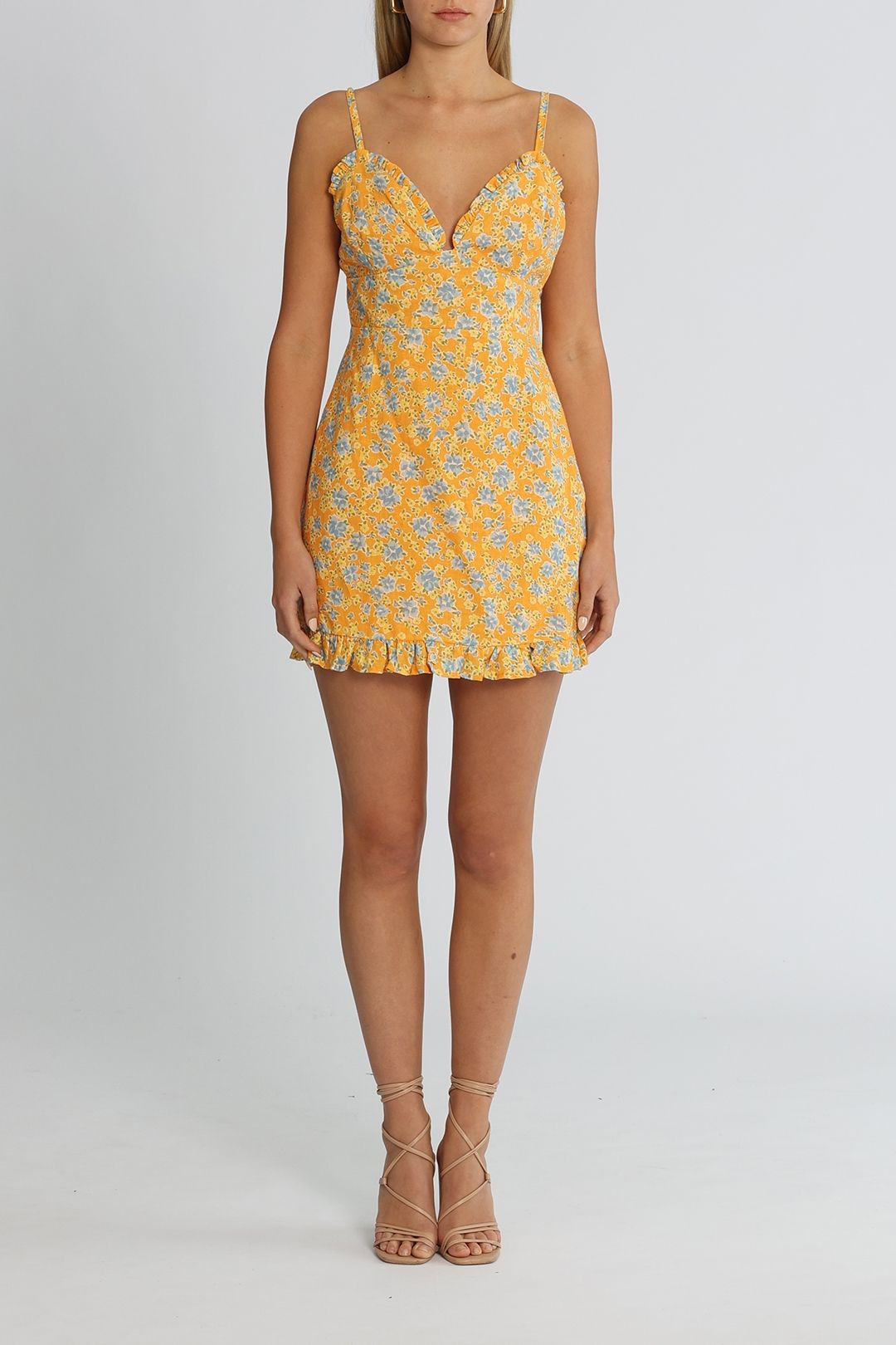 Ownley Isla Tangelo Floral Dress Mini