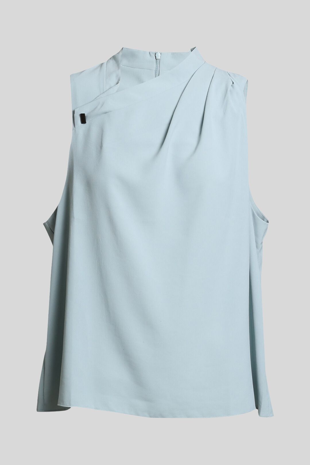 Cue Pale Blue Asymmetric Neck Sleeveless Top