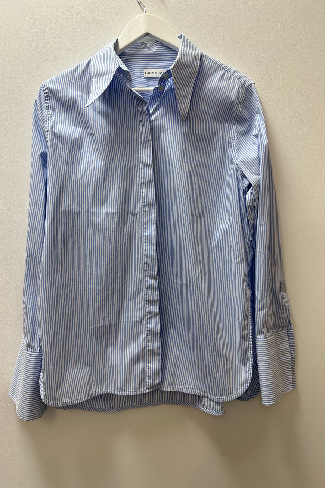 Scanlan Theodore Pale Blue Loose Fit Stripe Shirt