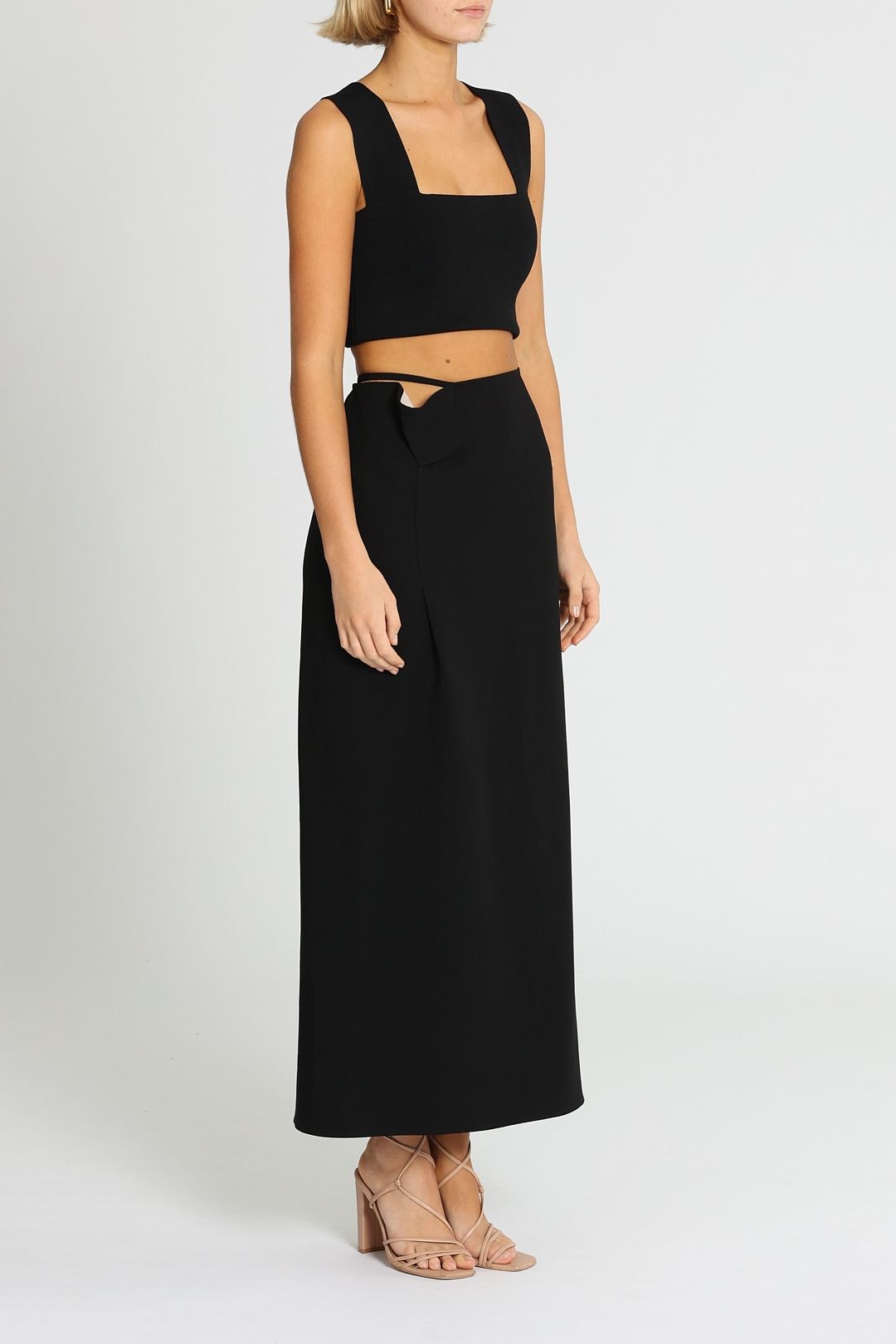 Paris Georgia Franca Fitted Maxi Skirt Black