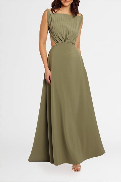 Hire Max Dress in Khaki | Paris Georgia | GlamCorner