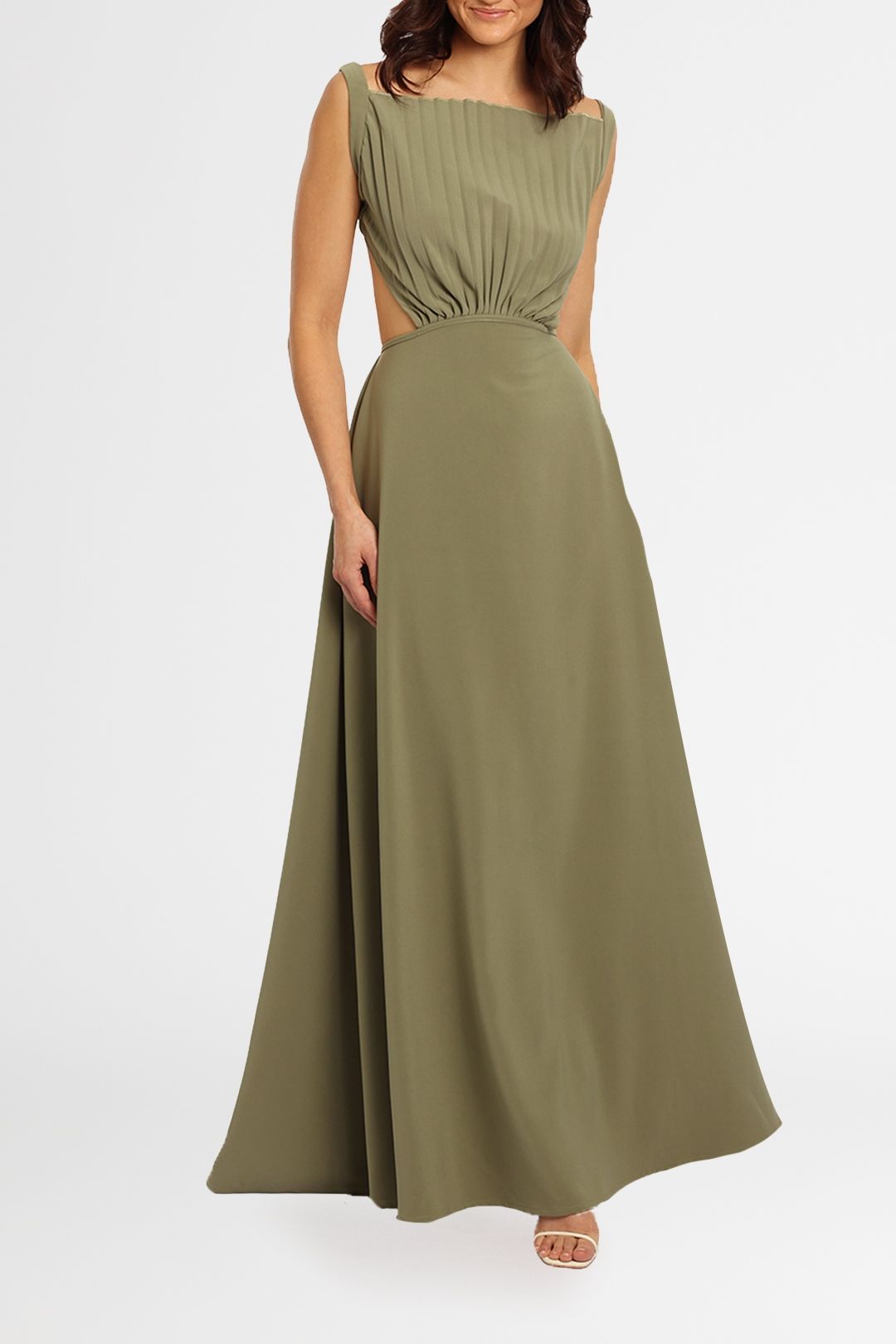 Hire Max Dress in Khaki | Paris Georgia | GlamCorner Hire Max Dress in Khaki | Paris Georgia | GlamCorner
