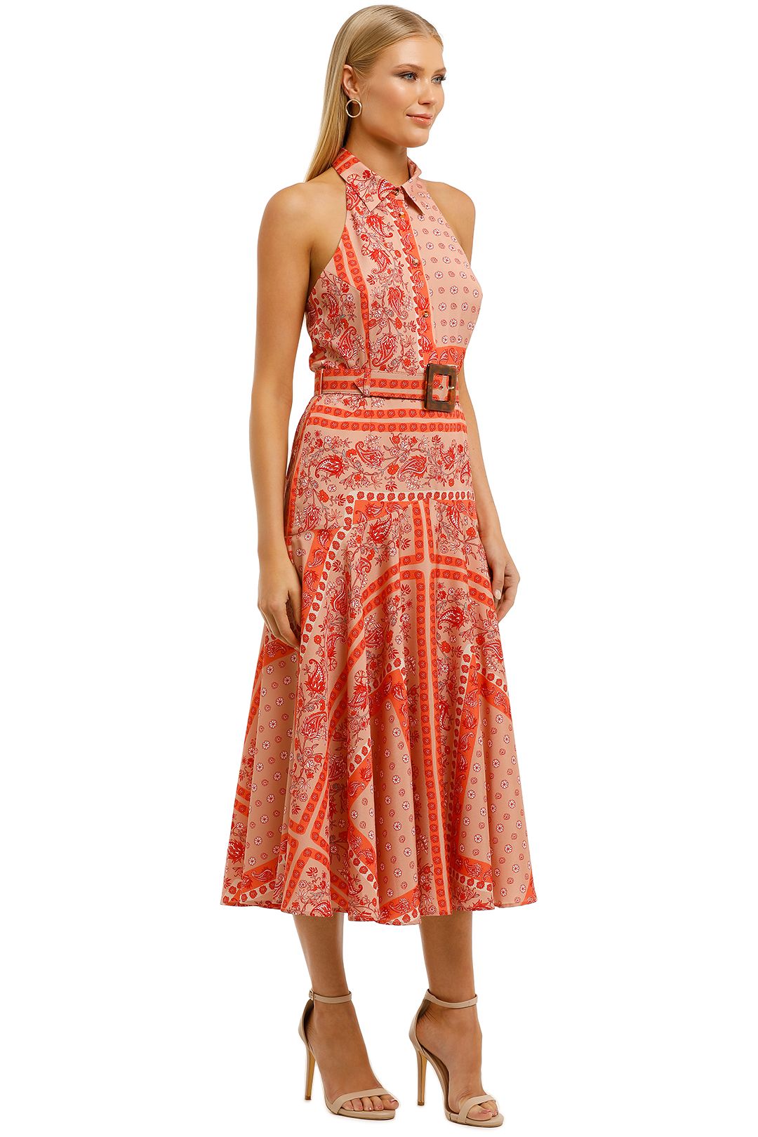 knee length dresses for ladies Papaya Layered Ruffle Trim Midi Dress