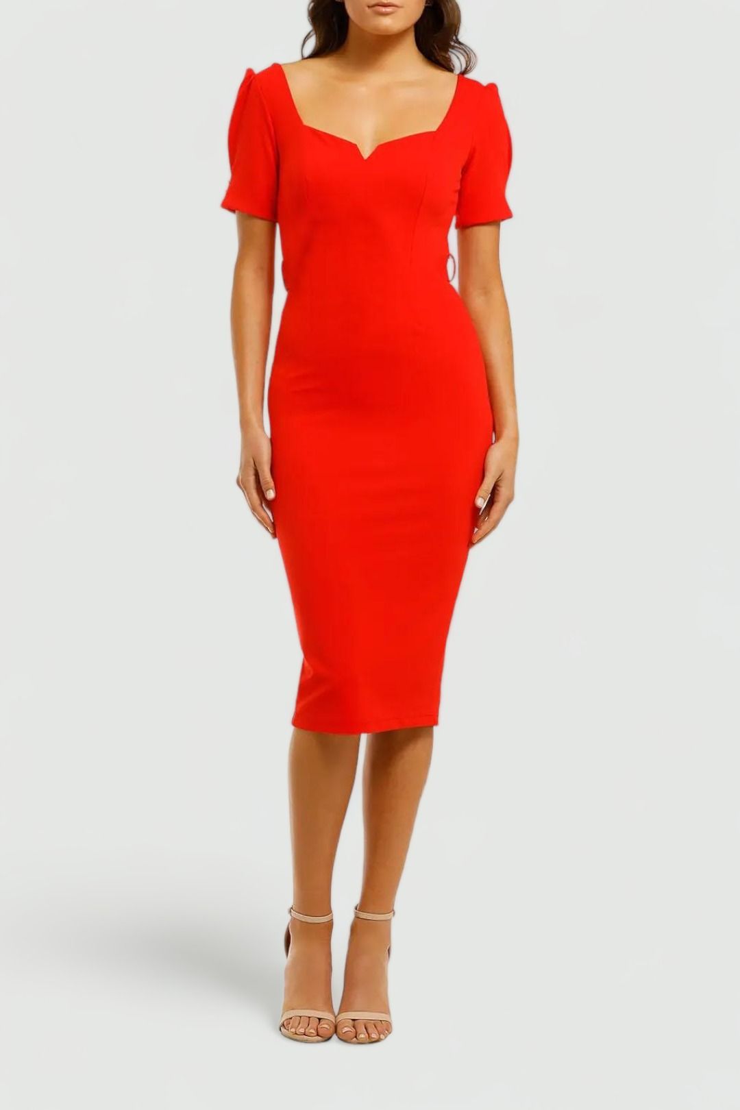 Pasduchas-Cascade-Sleeve-Midi-Dress-Poppy-Front