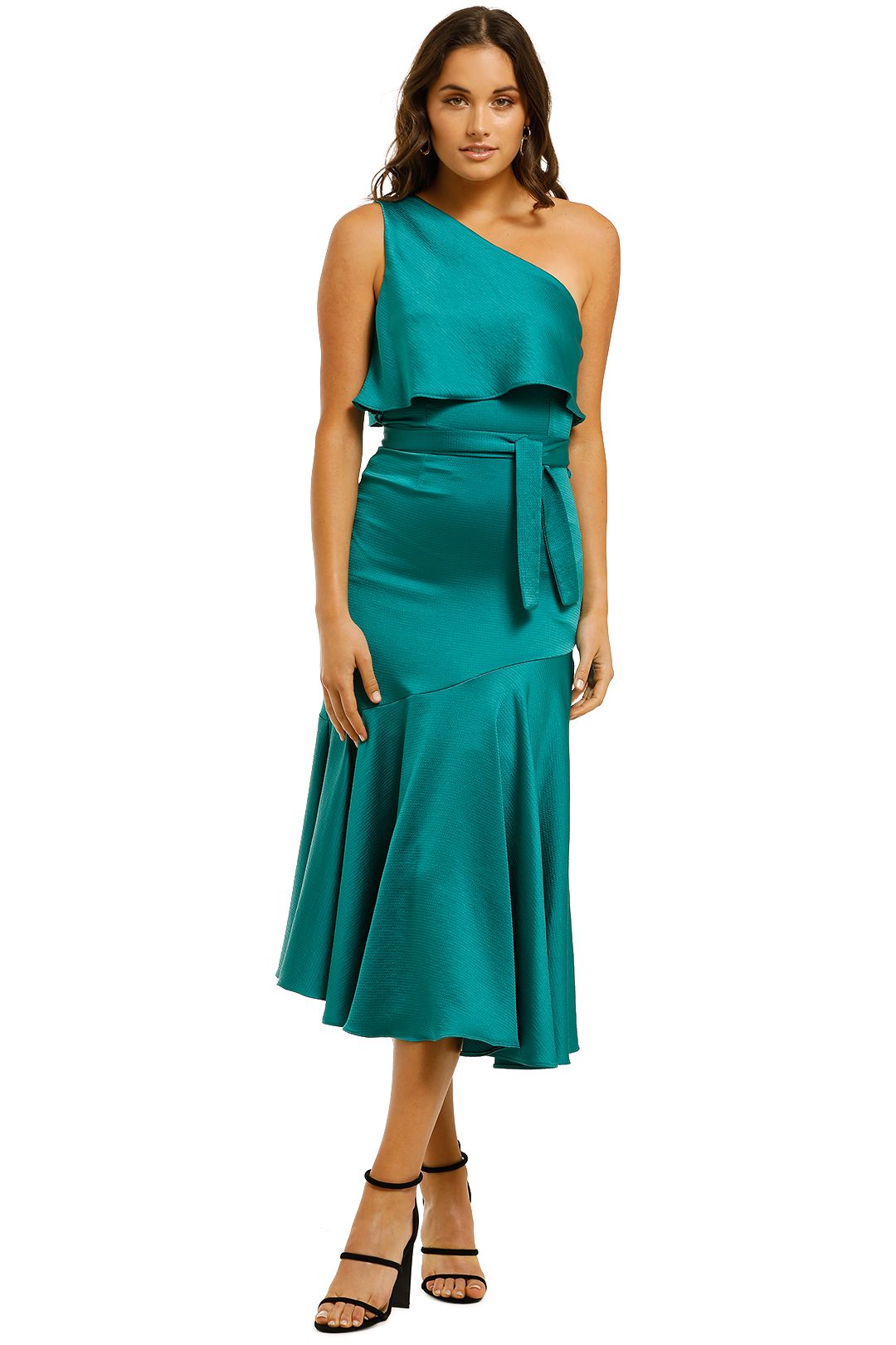 Oasis satin shop asymmetric midi dress