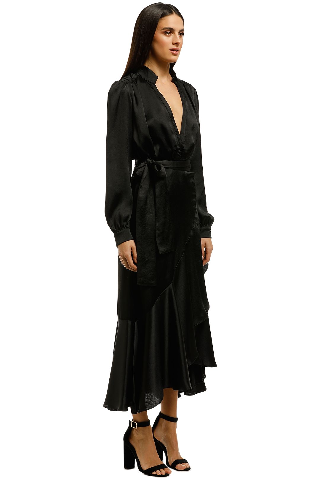 Perry Midi Dress in Black by Pasduchas for Rent