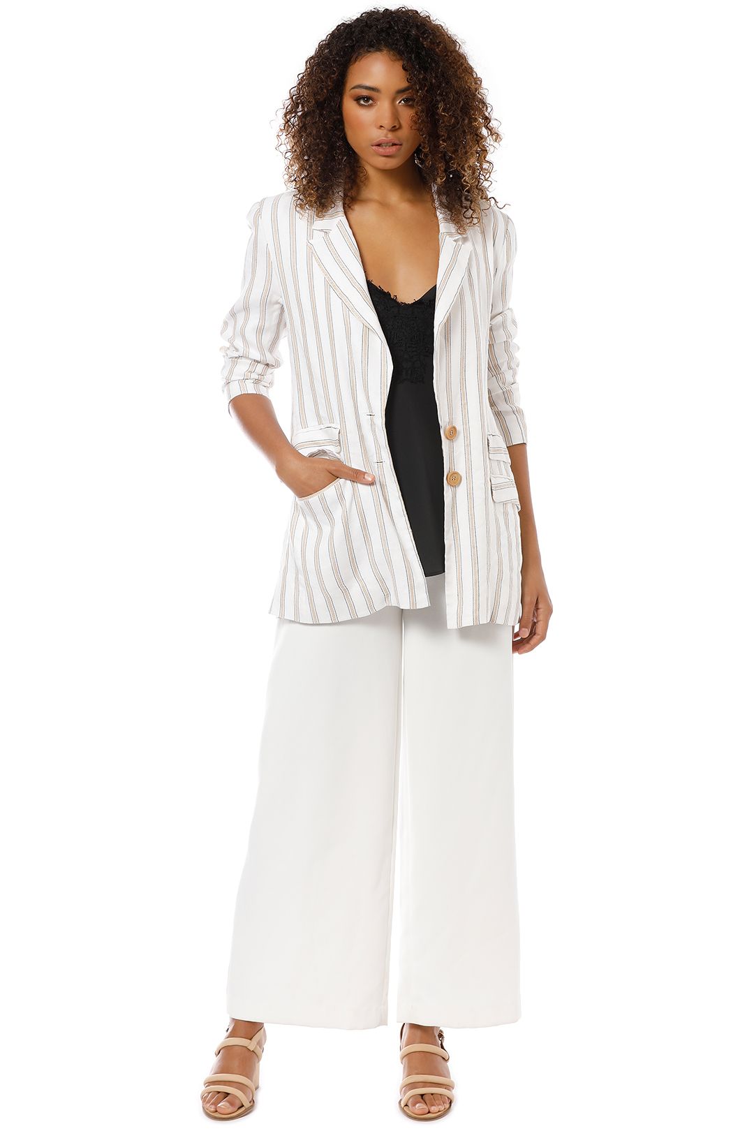 Pasduchas - Ribbon Stripe Blazer - Saffron - Front