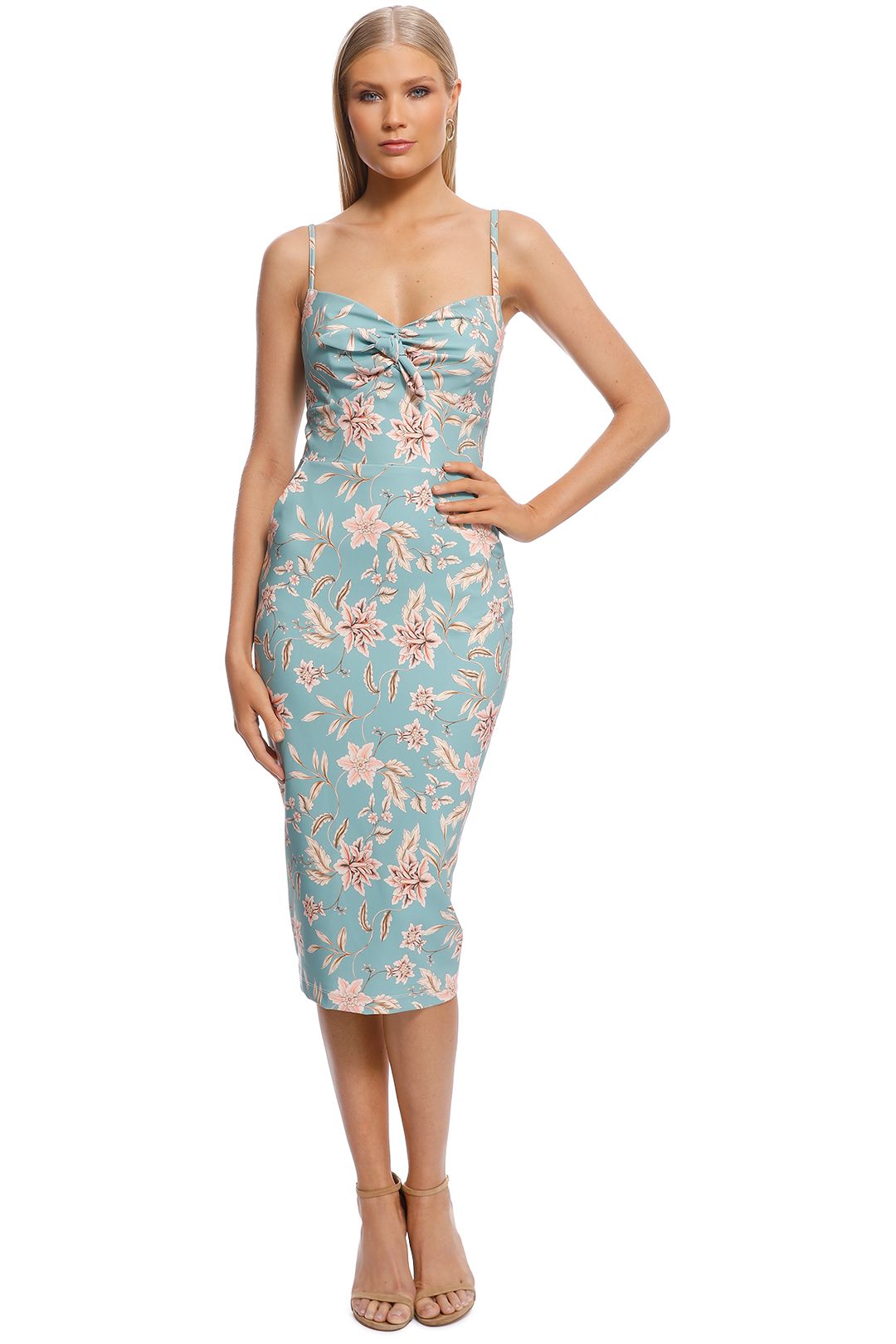 Woodley Tie Midi Dress Ocean