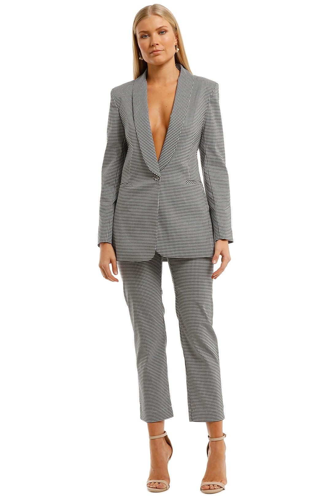 Pasduchas Formation Blazer Black White Checkered Print