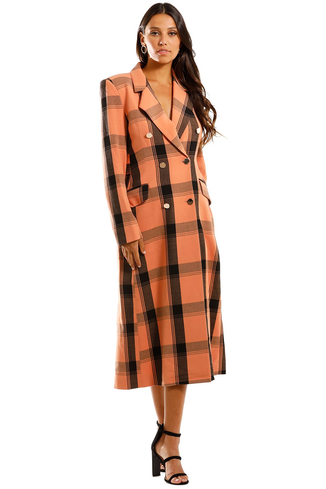 Pasduchas Manhattan Coat Toffee Orange Plaid