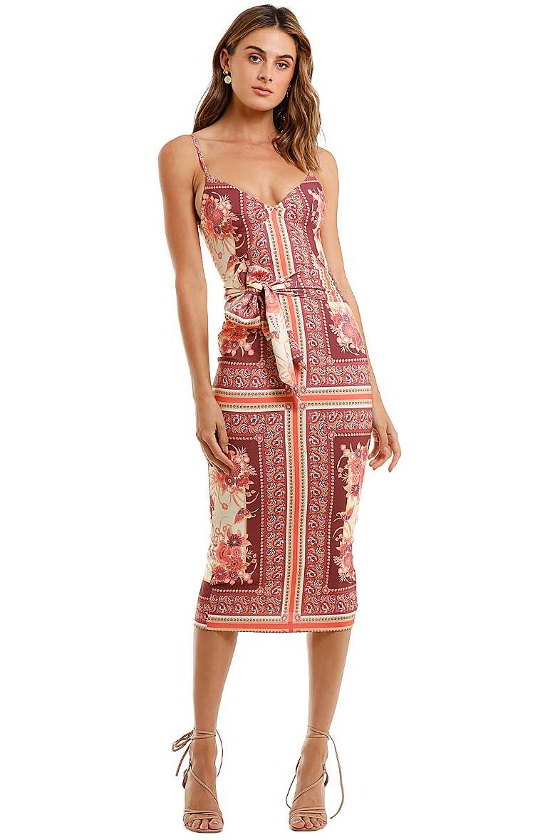 Asparagus Green-Tuscan Red Midi Dress main image 0