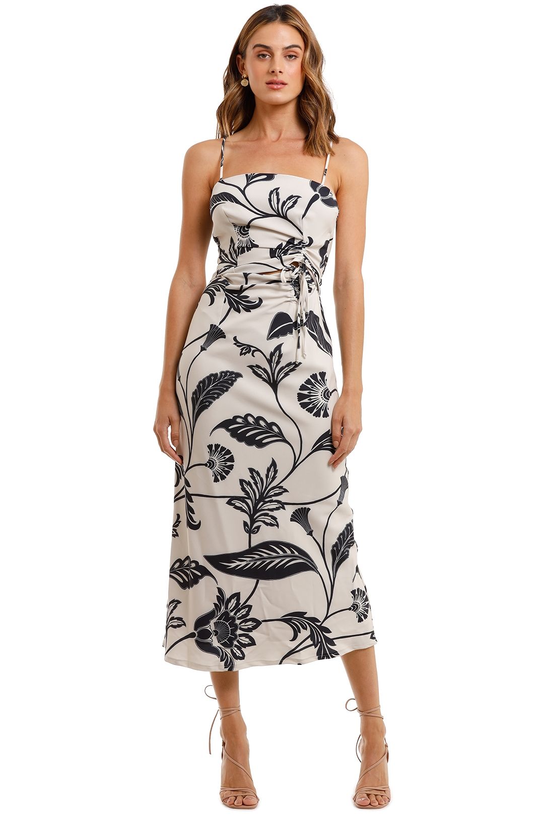 Pasduchas Solstice Drawstring Midi Dress Floral