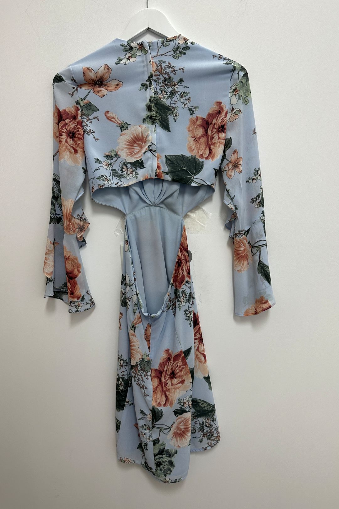 Buy Pastel Blue Floral Dress Bardot GlamCorner