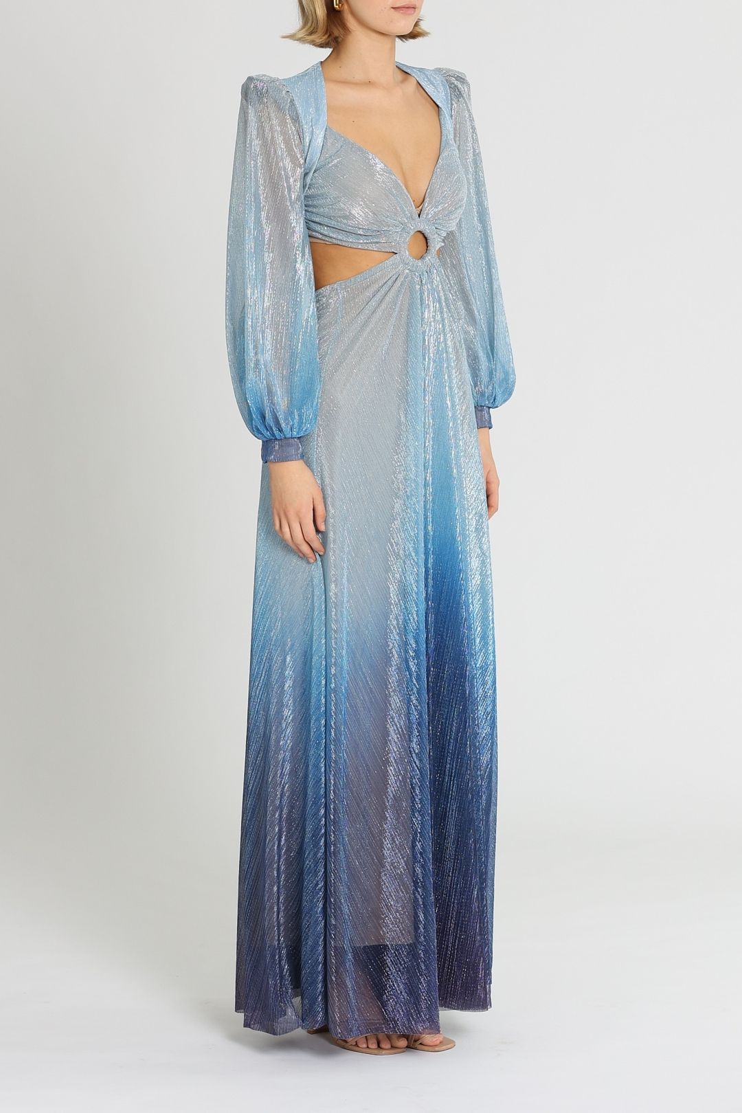 Patbo Ombre Lurex Gown Blue