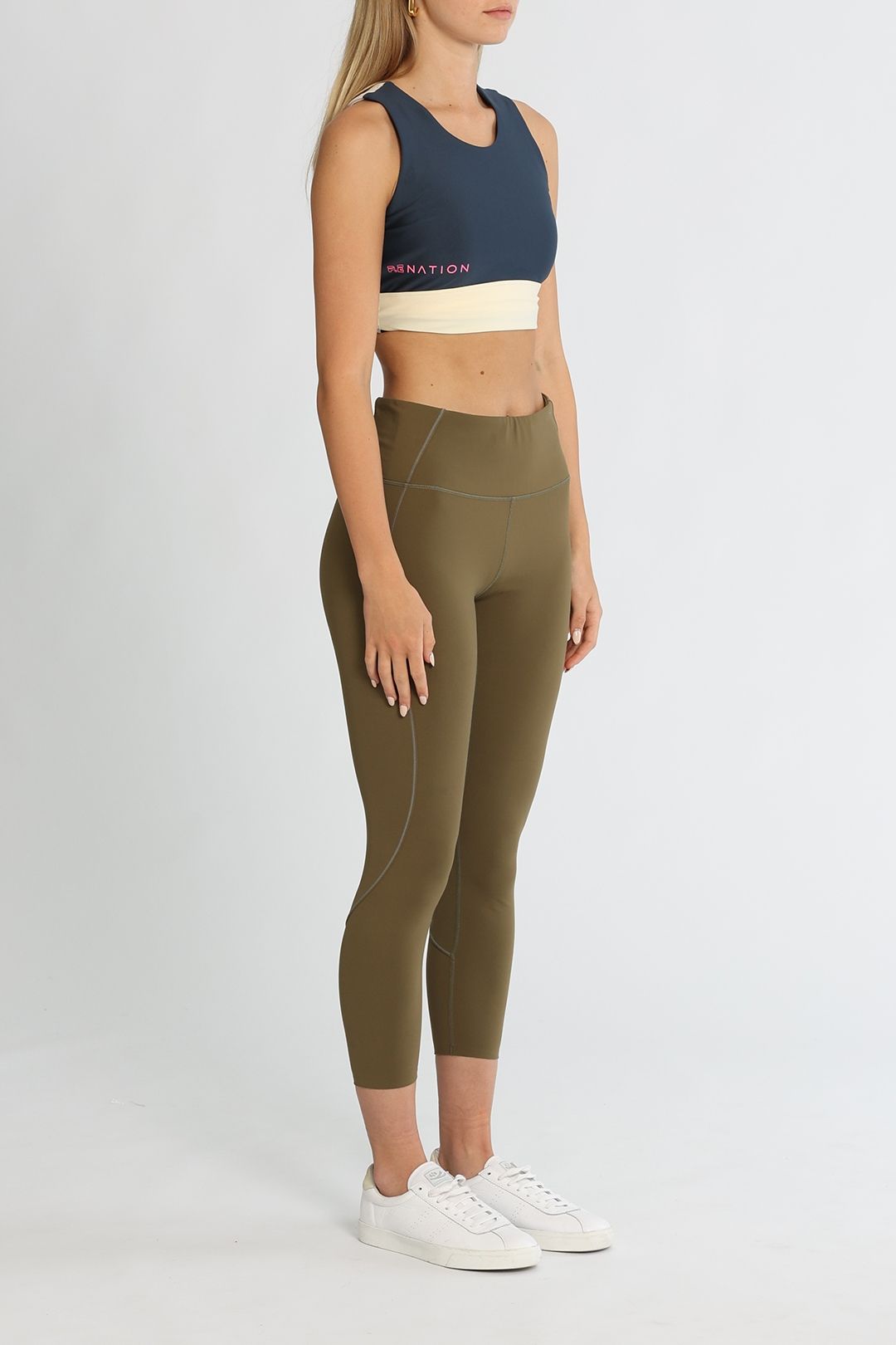 PE NATION Outline Sports Bra Midnight Navy Cropped