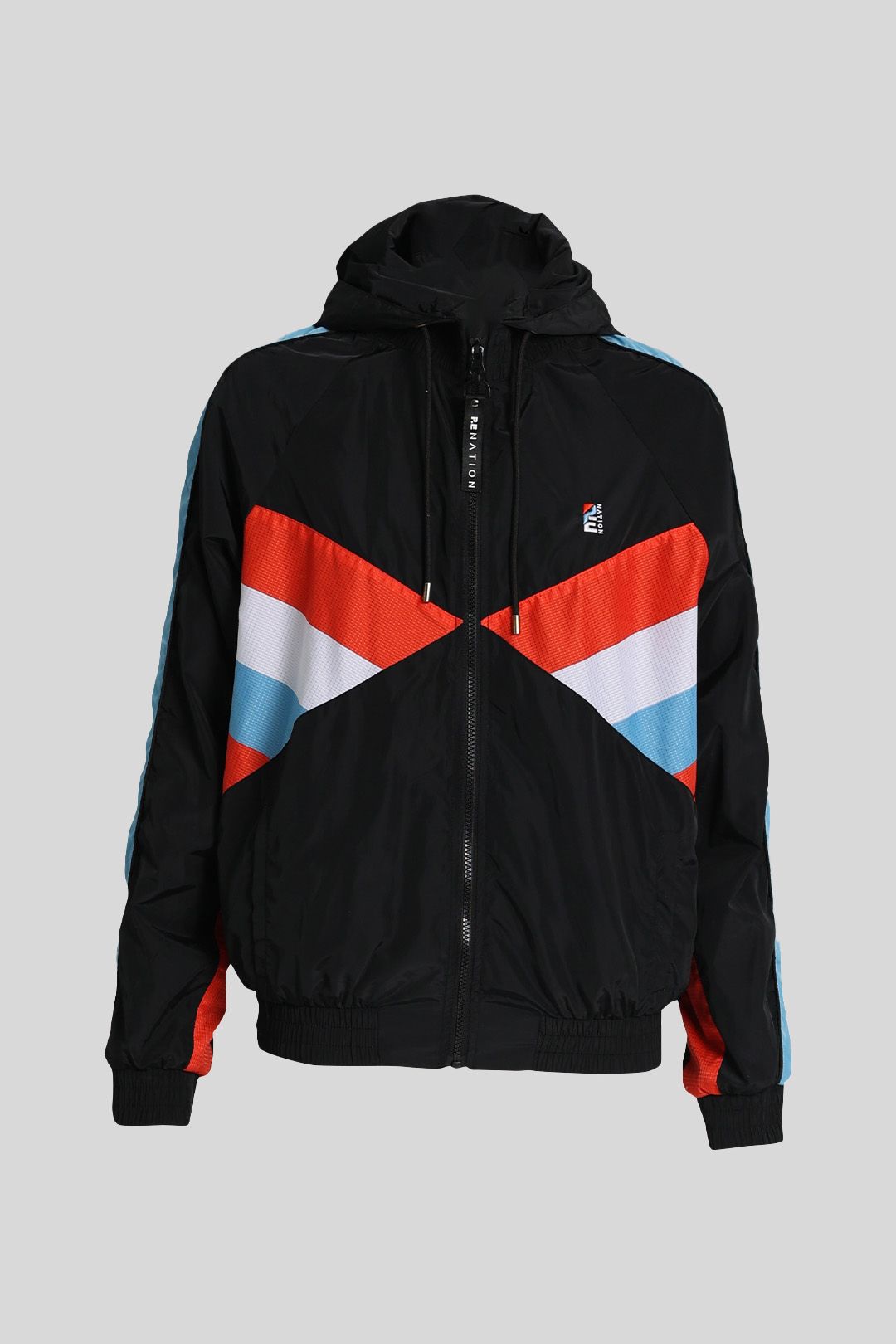 PE Nation Runners Jacket in Blue and Red Stripes
